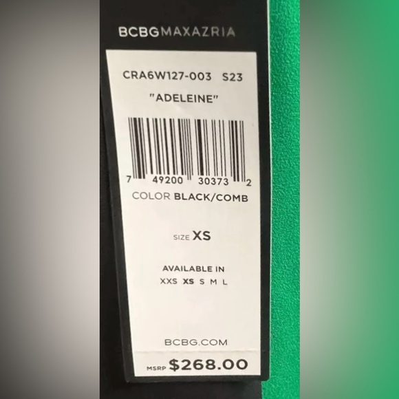 BCBGMaxAzria Adeline Asymmetrical Color Block Geo Print Midi Scarf Dress - Picture 8 of 9